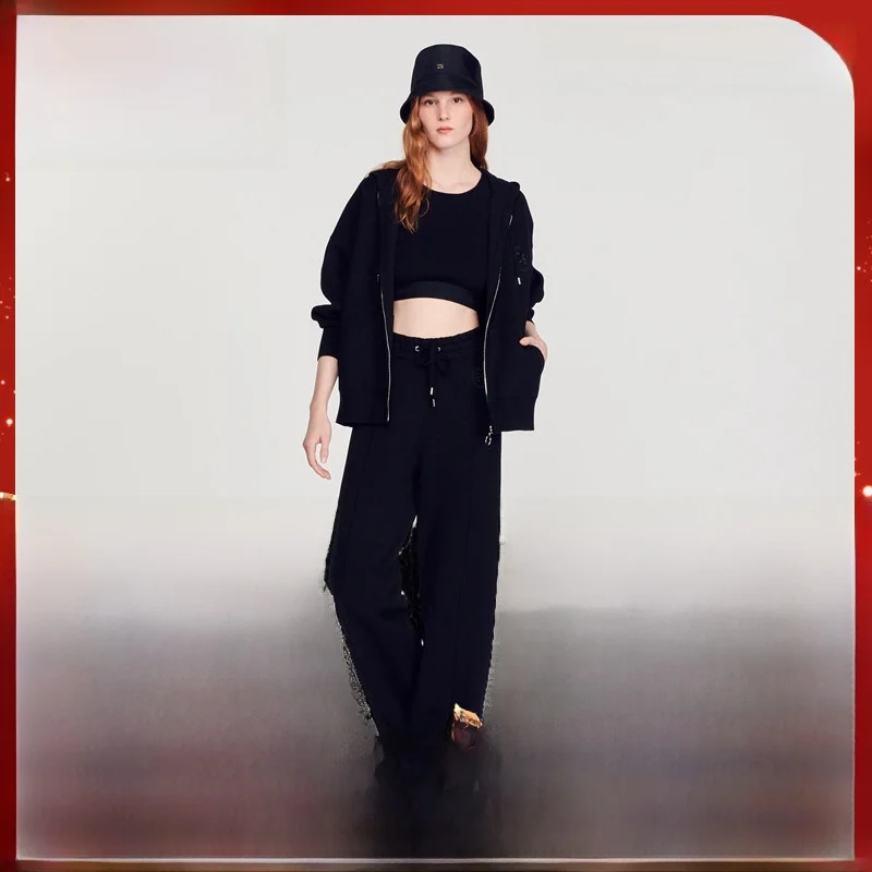 

Loose Casual Women's Sweatirt Spor Zipper Hooded Open Cardigan MaSandeS Autumn Street Sle Long Sve Cotton Inner