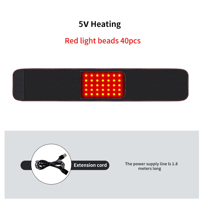 Ceinture chauffante à lumière rouge 660nm, coussin chauffant bien-être, masseur vibrant, soutien lom