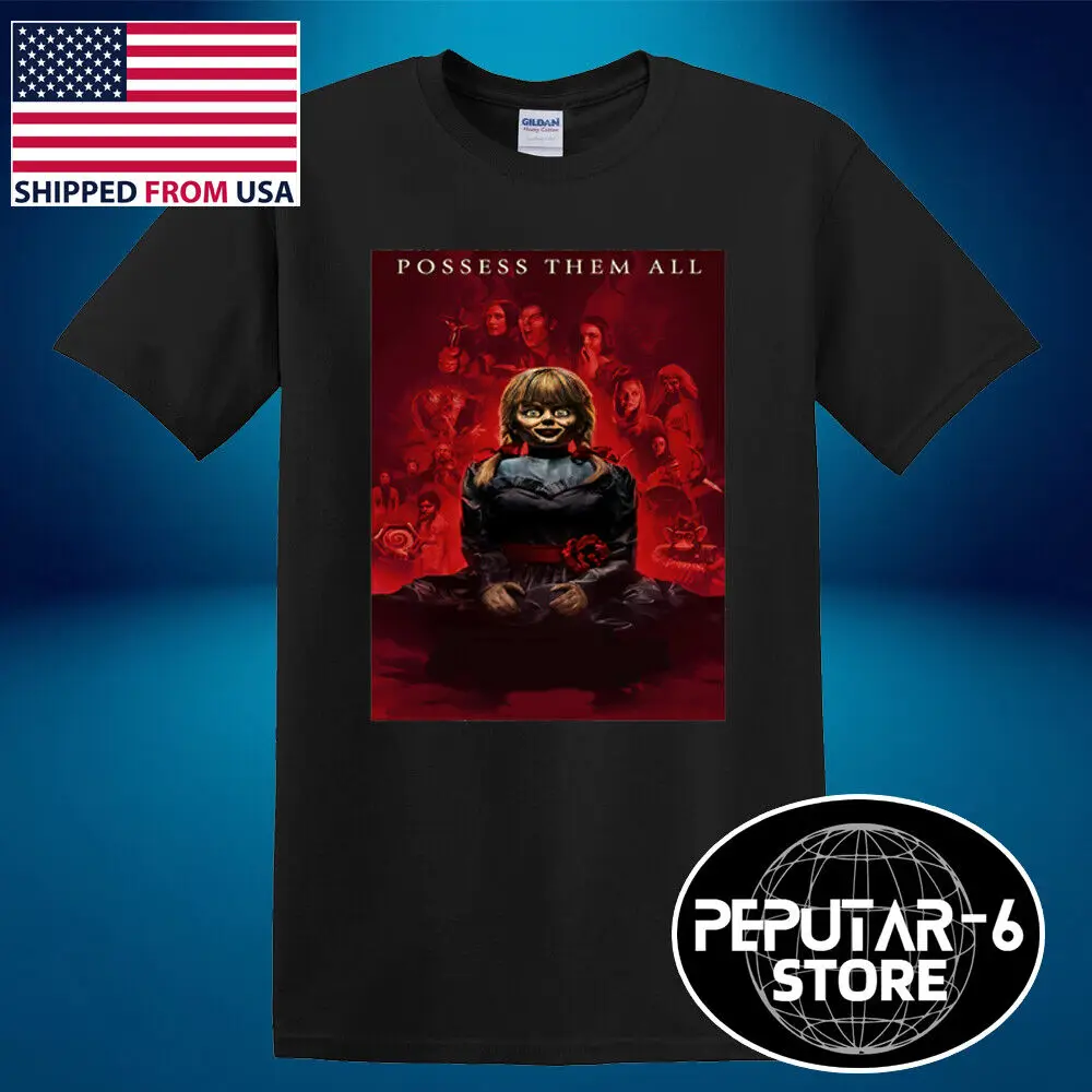 Annabelle Conjuring Horror Cult Movie Men's Black T-Shirt Size S-3XL