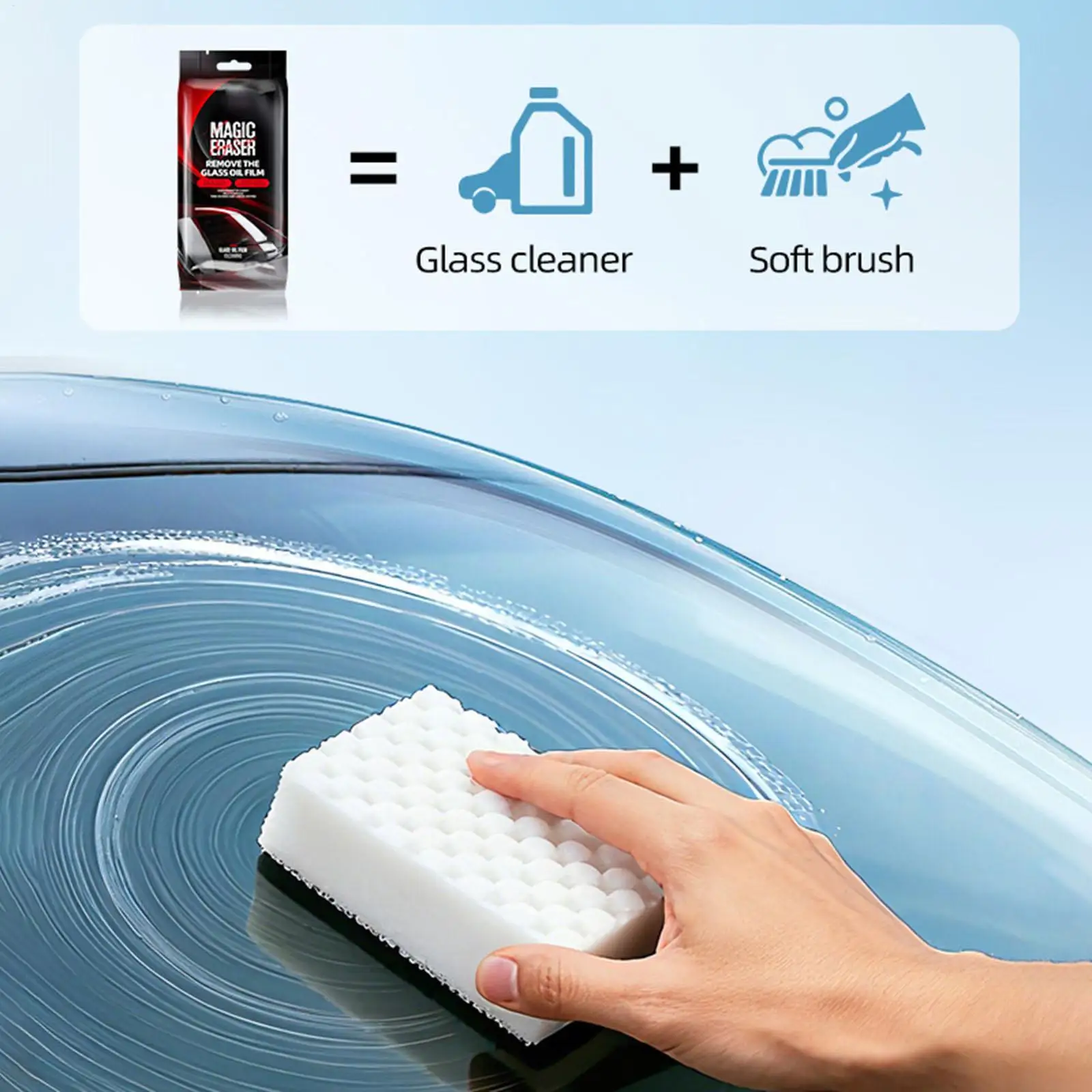 Oil Film Remover For Car Window 5 Pieces Vehicle Cleaning Supplies Auto Oil Film Cleaning Sponge For Detailers Drivers Road