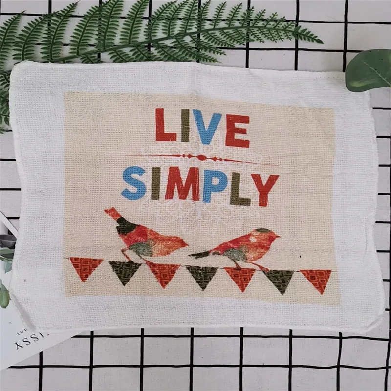 30x30cm Square Fruit Flower Printed Cotton Terry Absorbent Kitchen Tea Towel Dishcloth Cleaning Tool