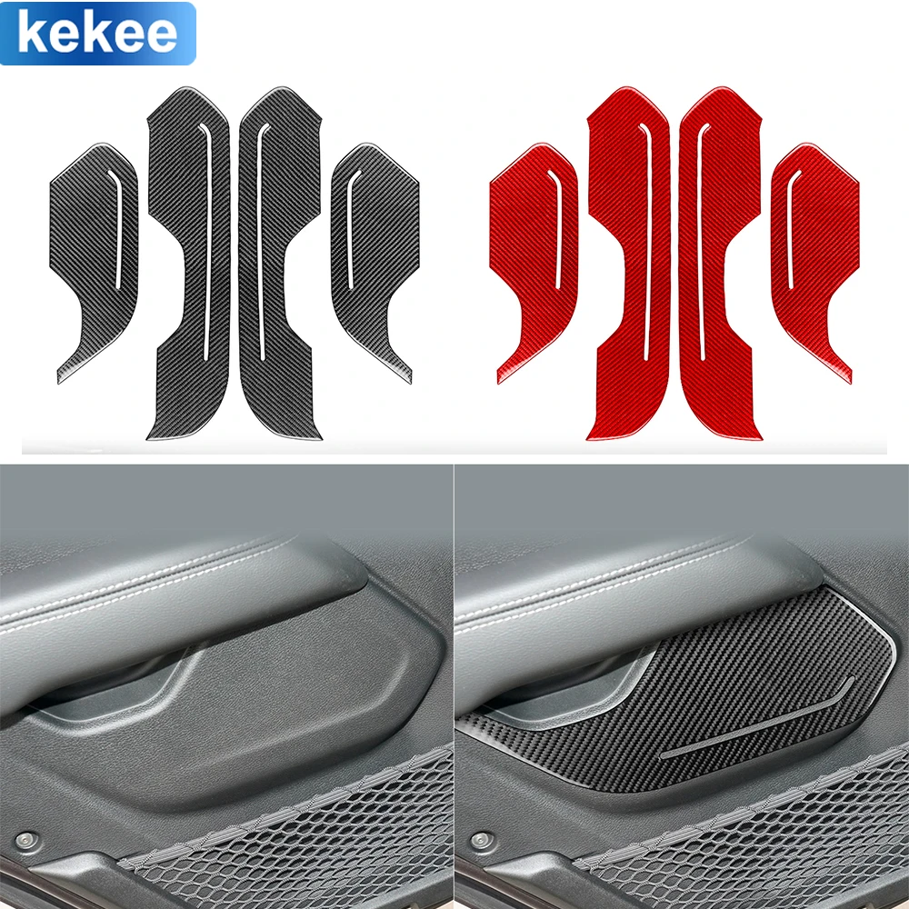 

For Jeep Wrangler Gladiator 2020 2021 2022 2023 Door Trim Panel Set Cover Real Carbon Fiber Stickers Car Interior Accessories