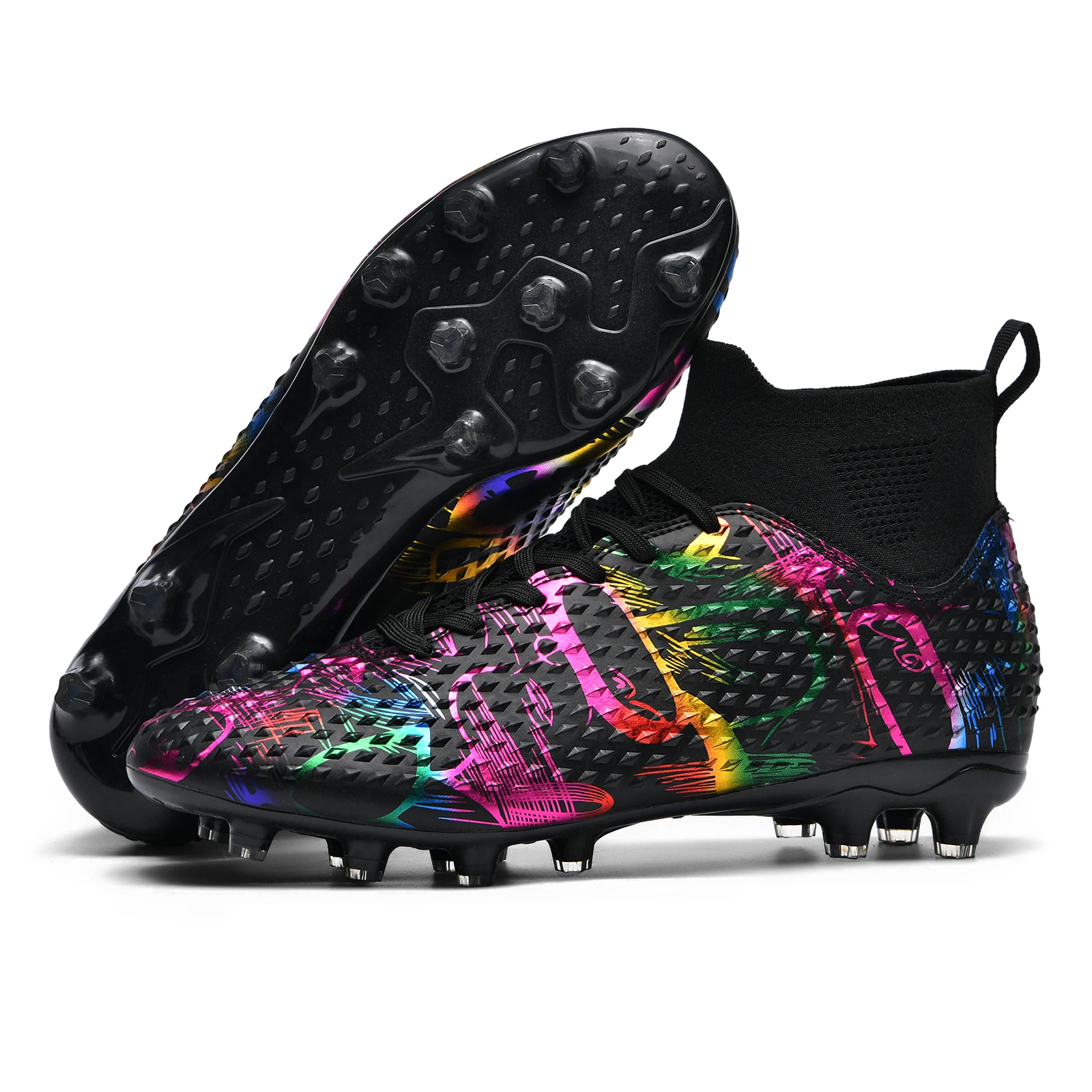 New High-Top Student Outdoor Sports Shoes Special Soccer Shoe Student Competitions Teenagers Training Football Shoes 31-40#
