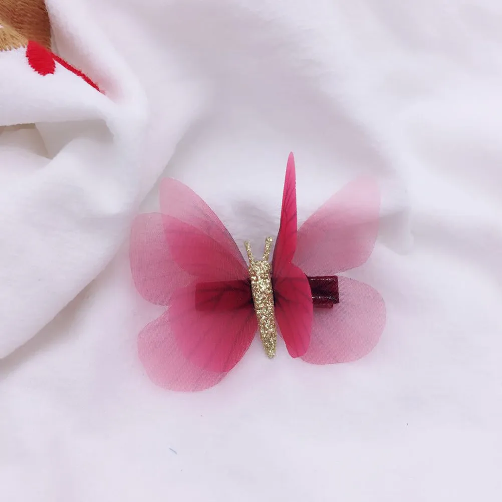 

16Pcs Colorful Sheer Butterfly Hair Clips Simulate Stereoscopic Design Kids Hairpins for Party Wedding Birthday Hair Accessories
