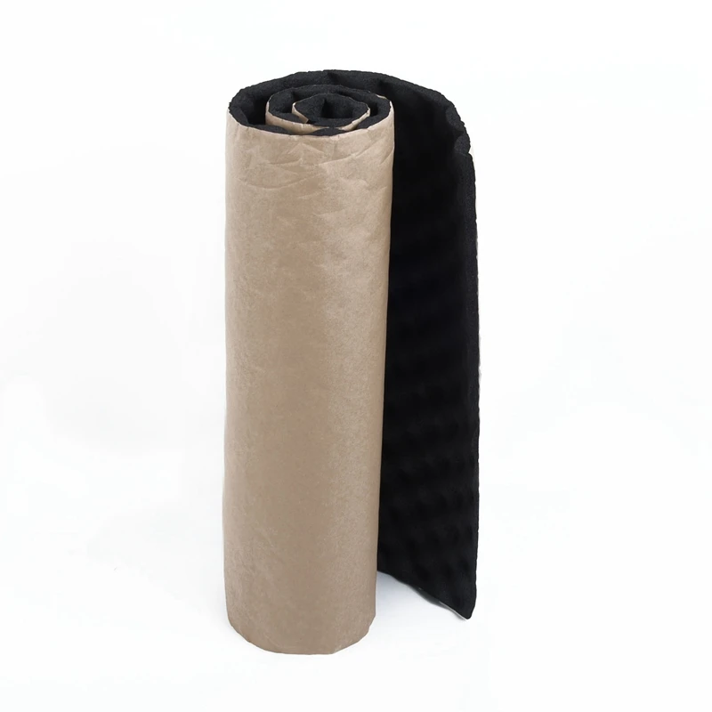 5PCS Car Sound Deadening Mat 50X80cm Engine Foam Cotton Sticker Noise Dampening Insulation 15Mm Thick