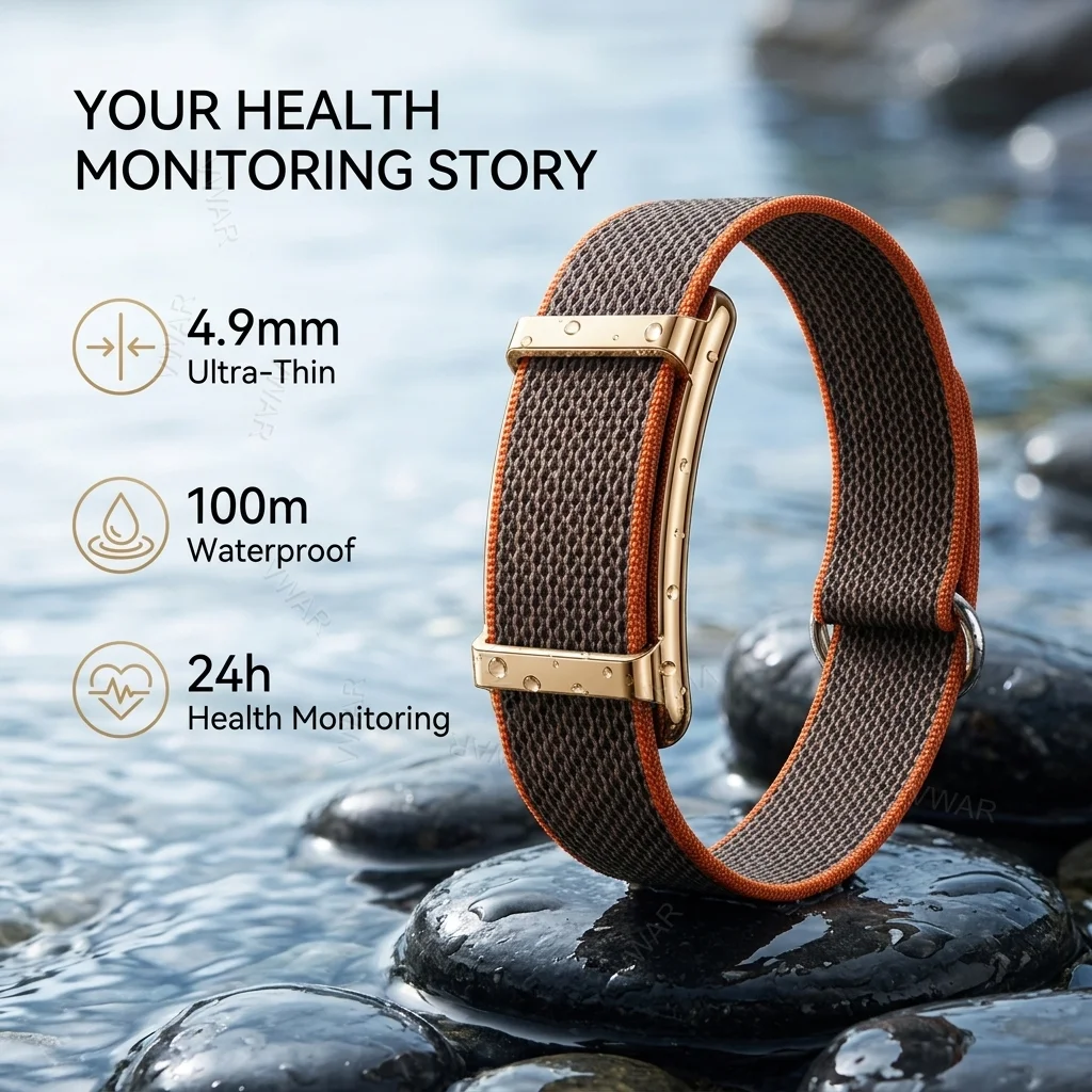 NOVO 2026 VWAR Air Pro Pulseira Inteligente Sem Tela Ultra-Fina 100m à Prova d'Água Monitor de Oxigênio no Sangue Relógio de Fitness Esportivo para Ho