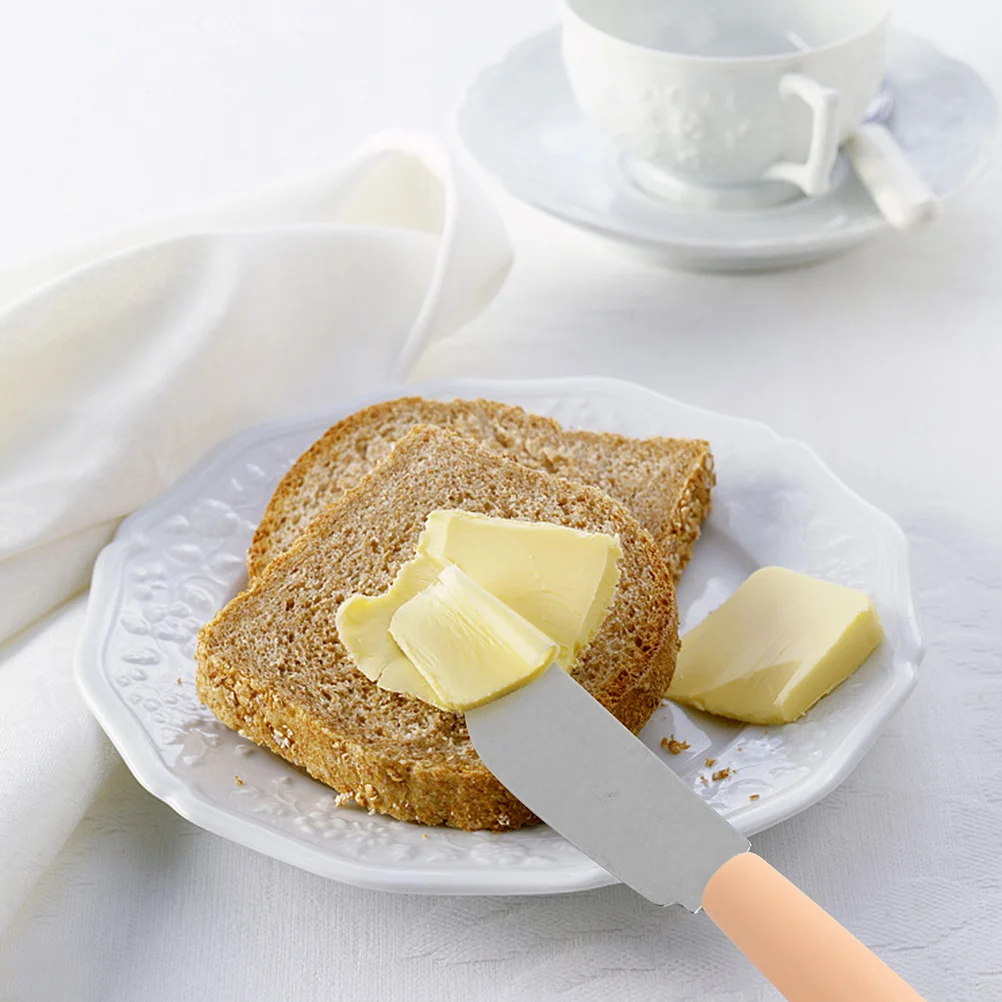 

10Pcs Cream Butter Spreader Stainless Steel Plastic Handle Baking Kitchen Tool Butter Knives Set Home Cheese Knives