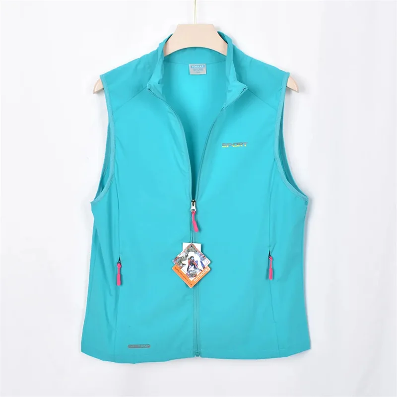 Summer Thin Outdoor Quick Drying Vest Women's Breathable Running Mountaineering Sports Waistcoat Short Casual Sleeveless Coat