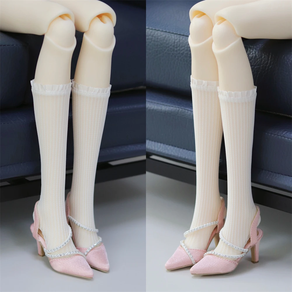 BJD دمية أحذية 1/3 SDGR/AS الفتيات الحرير الحقيقي الصليب مشبك مدبب الكعوب لعبة الفرنسية برشام سلسلة هدايا سوداء أنيقة إكسسوارات دمي #2