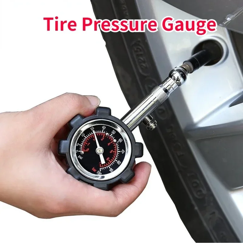 

Stainless Steel Tire Pressure Gauge Meter 0-100Psi High-precision Tyre Air Pressure Tester for Car Motorcycle Universal