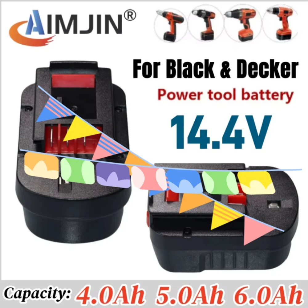 

Аккумулятор Ni-Mh 14.4В 6000мАч для электроинструментов Black&Decker, совместимый с FSB14 FS140BX 499936-34