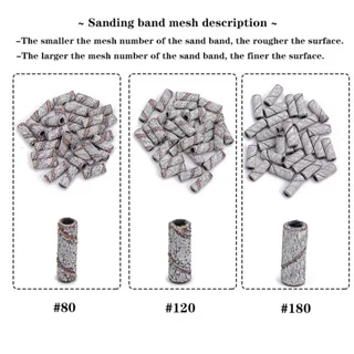 TFSCLOIN 30pcs/box Nail Small Mini Stainless Steel Sanding Bands Mandrel For Manicure Sandpaper Ring Holder Nail Drill Accessori