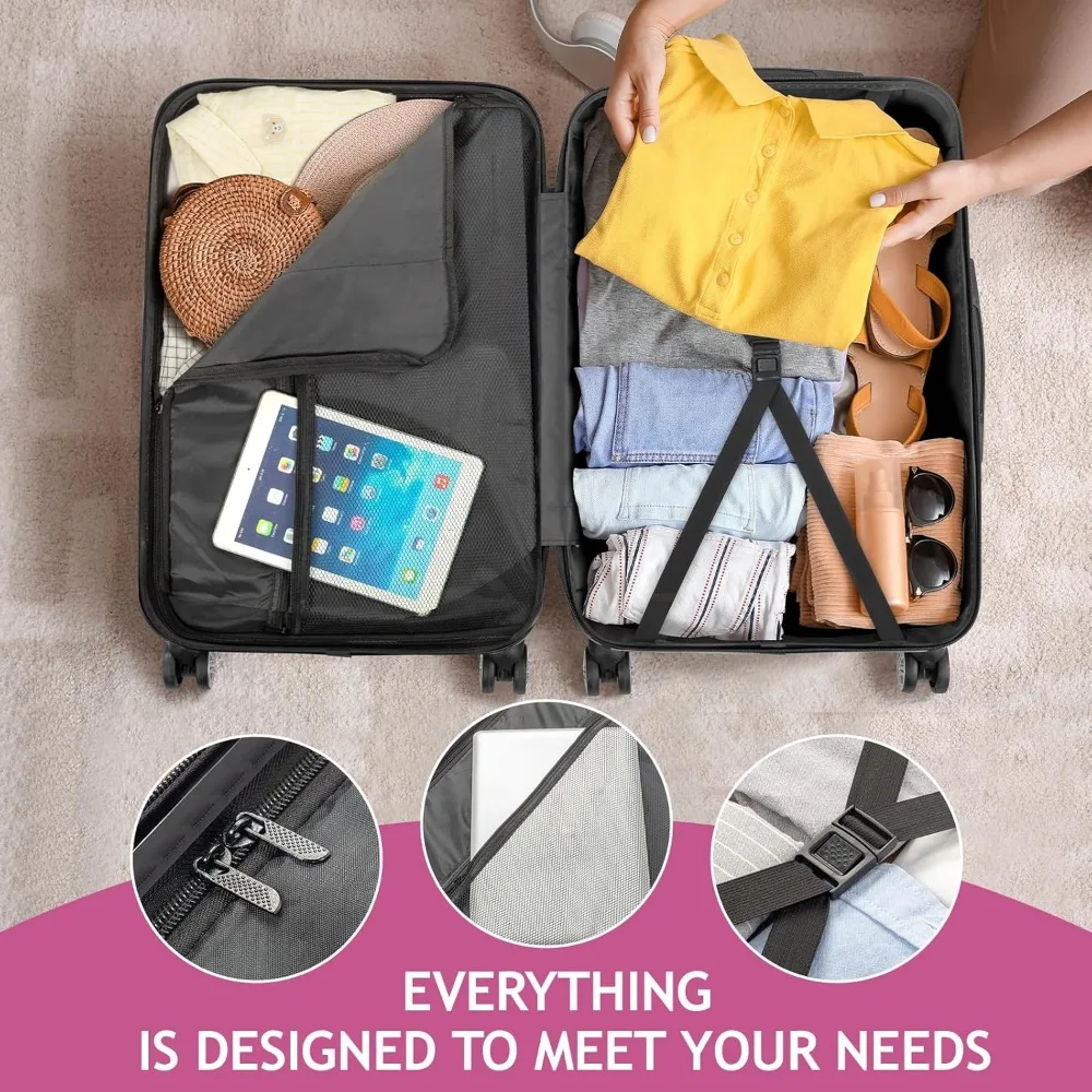 bagagem giratória rígida expansível, azul, bagagem de mão de 20 polegadas