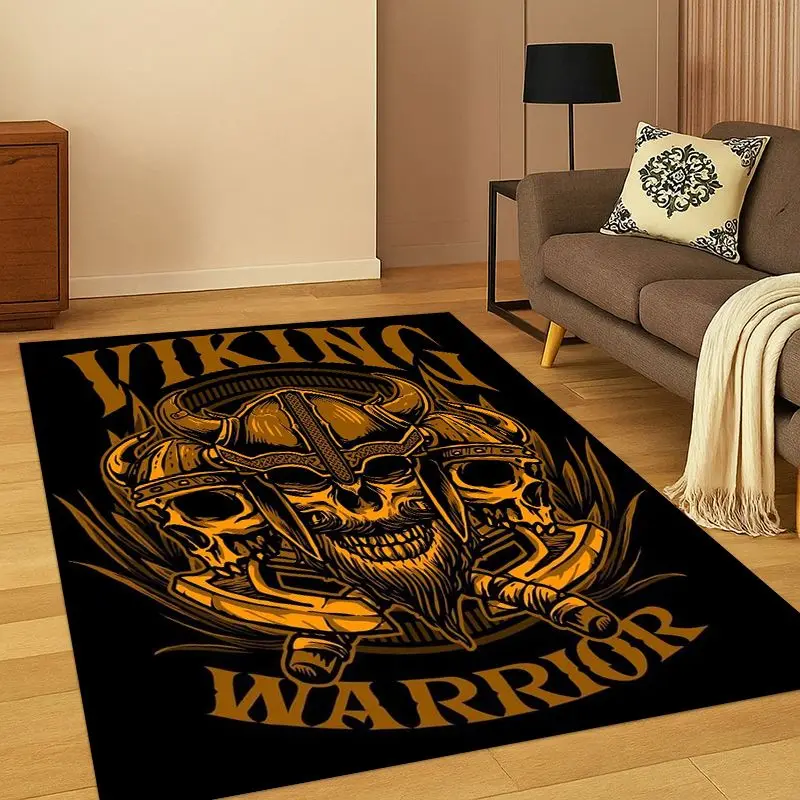Viking WarriorSymbol Valknut Nordic Valhalla Carpet Rug for Bedroom Living Room Sofa Playroom Doormat Home Decor,kids Non-slip