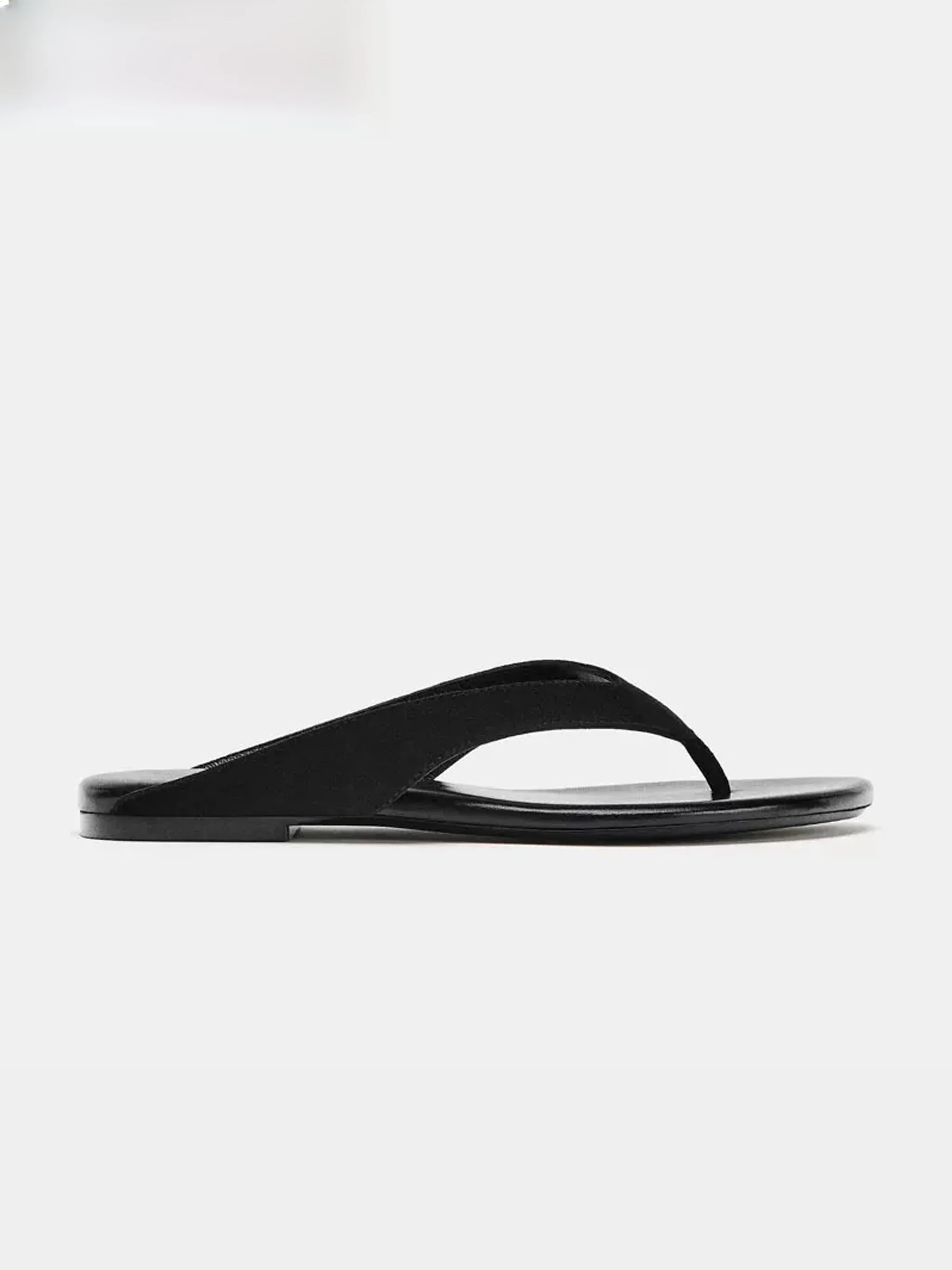 Black Flat Summer Casual Style Women's Thong Slippers Beach Shoes Convenient Wear PU Material Comfortable Flip Flops