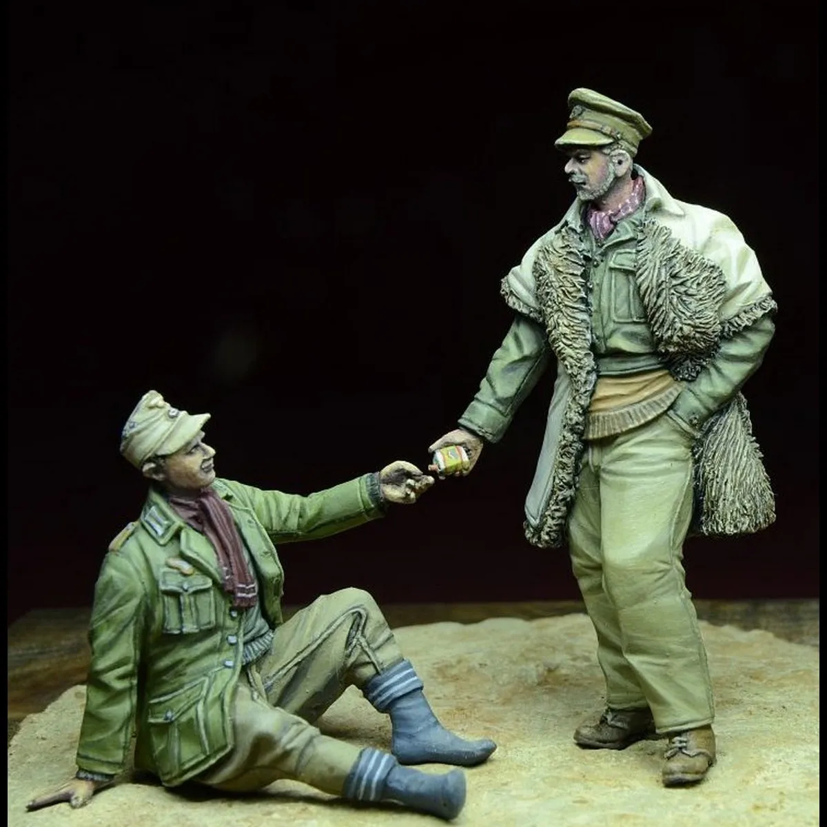 Kit Model Tidak Dicat Resin 1/35, Perwira Angkatan Darat Inggris dan Tahanan Perang Korps Afrika Belum Dirakit dan Tidak Dicat GK, 1496R