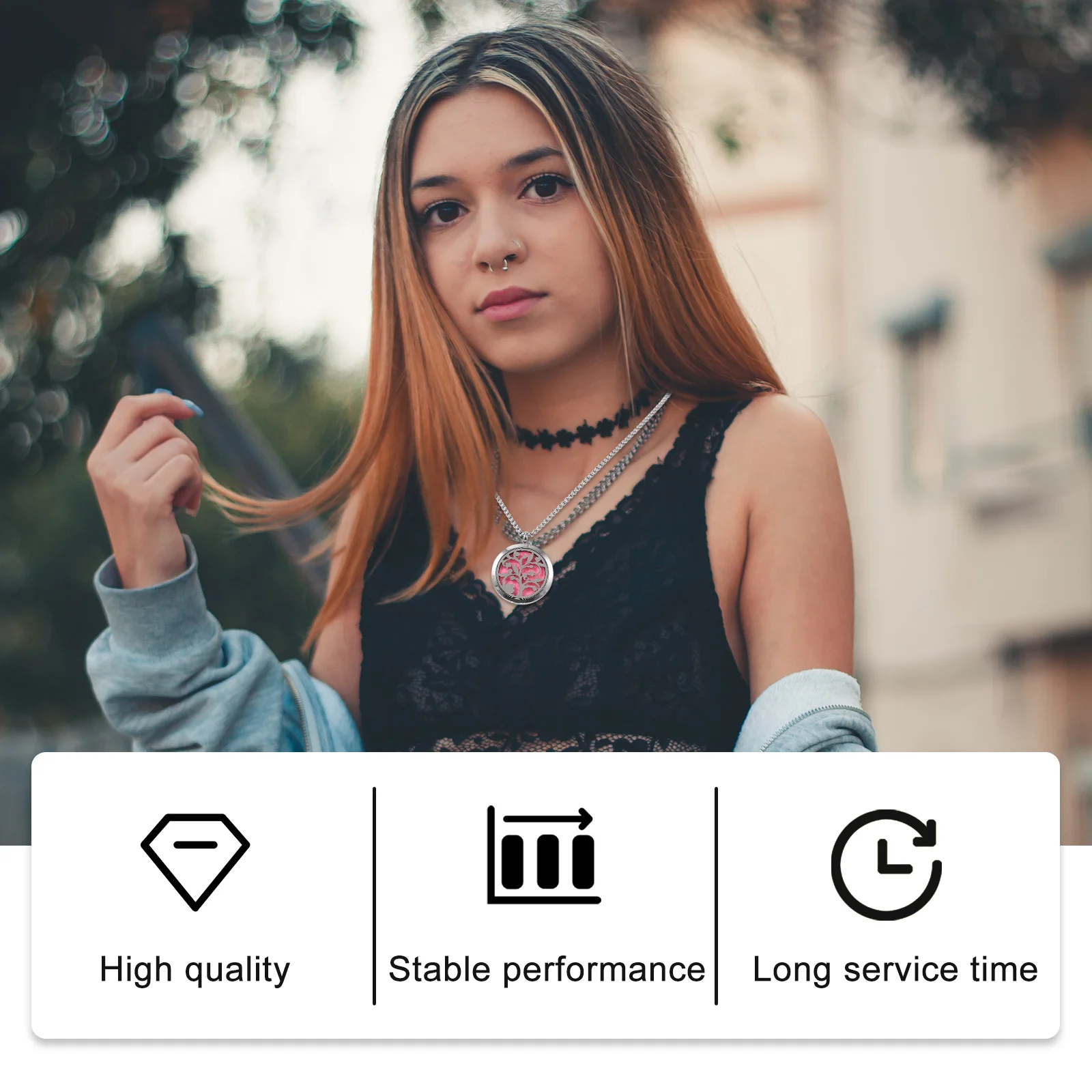 

Essential Oil Diffuser Necklace Hollow Out Locket Chain Jewelry Aromatherapy Pendant Stylish Neck Ring Practical Accessories R