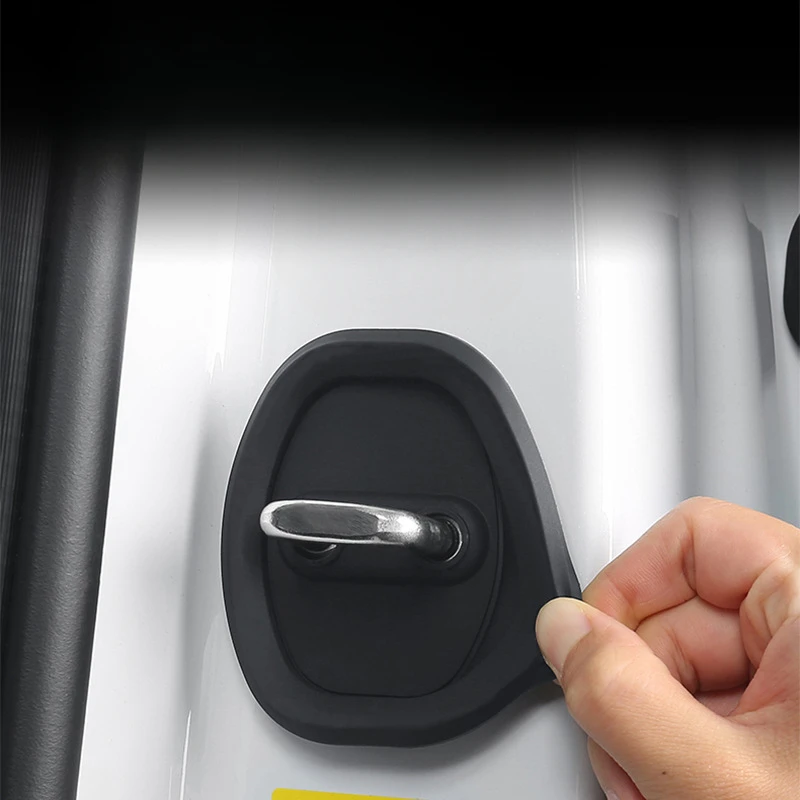 4pcs door silent shock absorber pad, silicone door latch, universal door collision protection sleeve for vehicle models