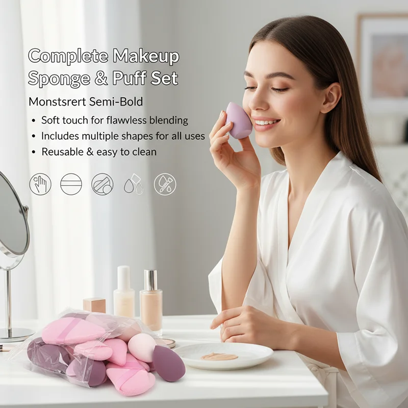 14pcs Loose Powder And Matching Brushes And Sponge Puff Full Range All In One Makeup Set, Ideal Gift for Mother's Day Makeup Set