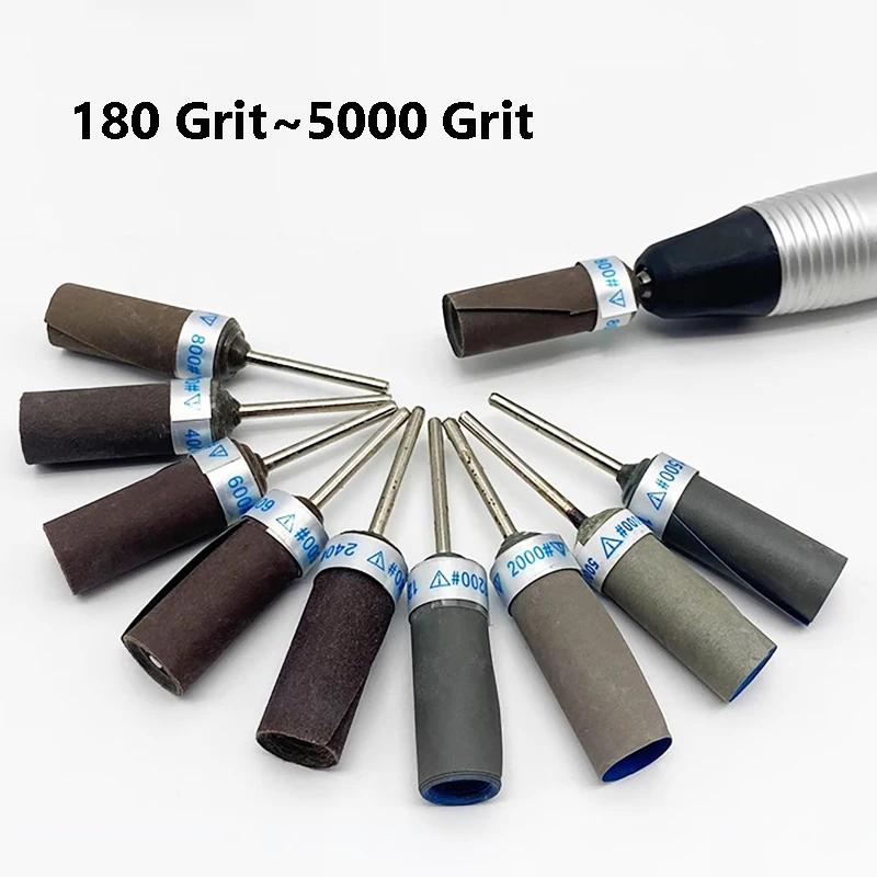 

180Grit ~ 5000Grit шлифовальные барабаны, палочки для наждачной бумаги, цилиндрический стержень для наждачной бумаги с хвостовиком 2,35 мм, шлифовальная головка для вращающихся инструментов Dremel