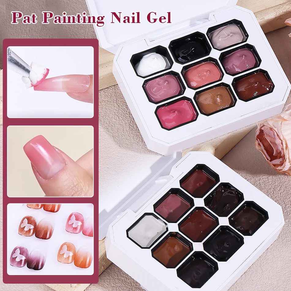 

9 Colors Pat Painting Gel Nail Polish Y2K Gradient Blush Color Semi Permanent Soak Off UV&LED Gel DIY Creation Manicure Decor