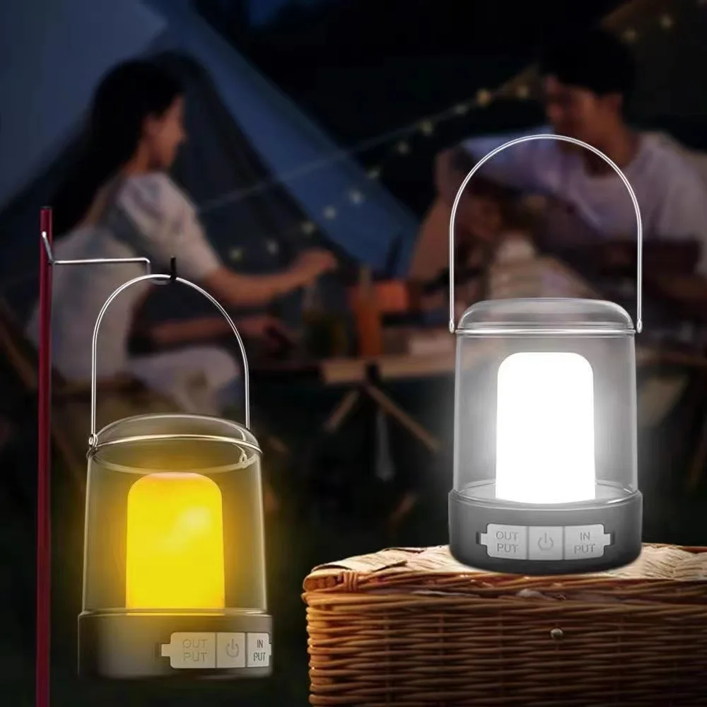 USB Rechargeable Emergency Light 3 Color Adjustable Modes Compact Lantern and Flashlight for Smart Lighting During Outdoor