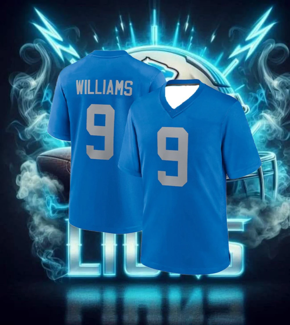 2025 New Men'S T-Shirt American Football Jersey T-Shirt 3d Printing T-Shirt Detroit No. 9 Football Jersey Sports T-Shirt