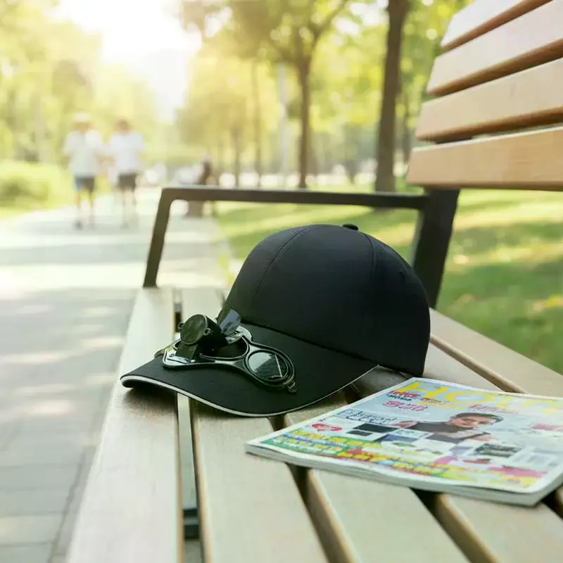 Solar Fan Hat For Men Women - Sun Protection Summer Cooling Cap With USB Rechargeable Fan, UV Sunshield, Adjustable & Breathable