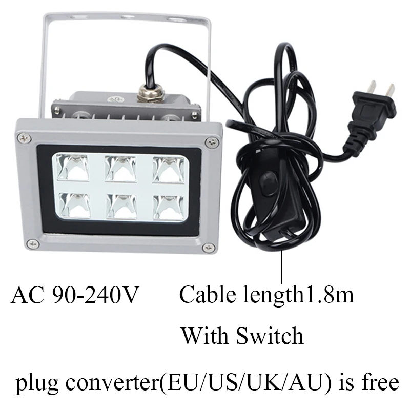 405nm UV Lamp SLA/DLP 3D Printing Resin Model Fast Curing 110-240V Ultraviolet LED Photosensitive Glue Auxiliary Drying Light