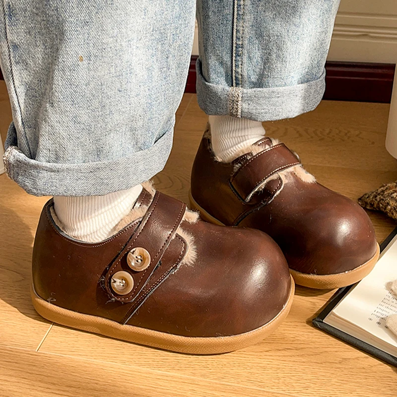 

Flats Women's Boots Fashion Warm Loafers Shoes 2025 Designer Casual Winter Boots New Dress Walking Sport Snow Botas Para Mujer