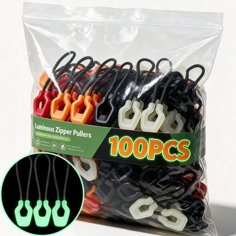 Luminous Zipper Pull Glow in Zipper Tags for Backpacks Jackets Luggage Coat Tent Pendant Outdoor Mountaineering Camping