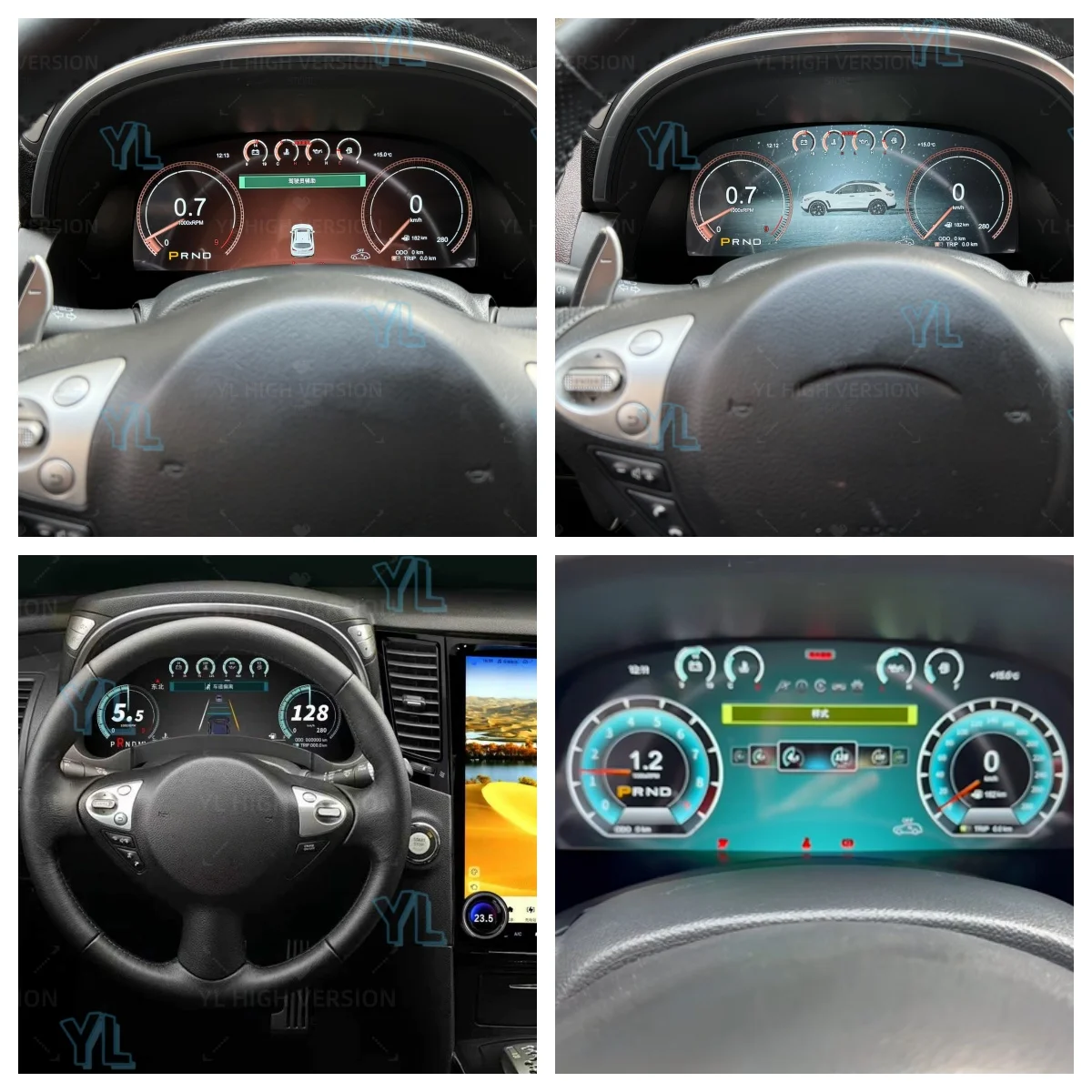 

L Car LCD Digital Cluster Instrument For Infiniti FX35 FX37 FX45 FX502009-2013/QX70 2013-2016 Linux LCD Dashboard Speed Meter
