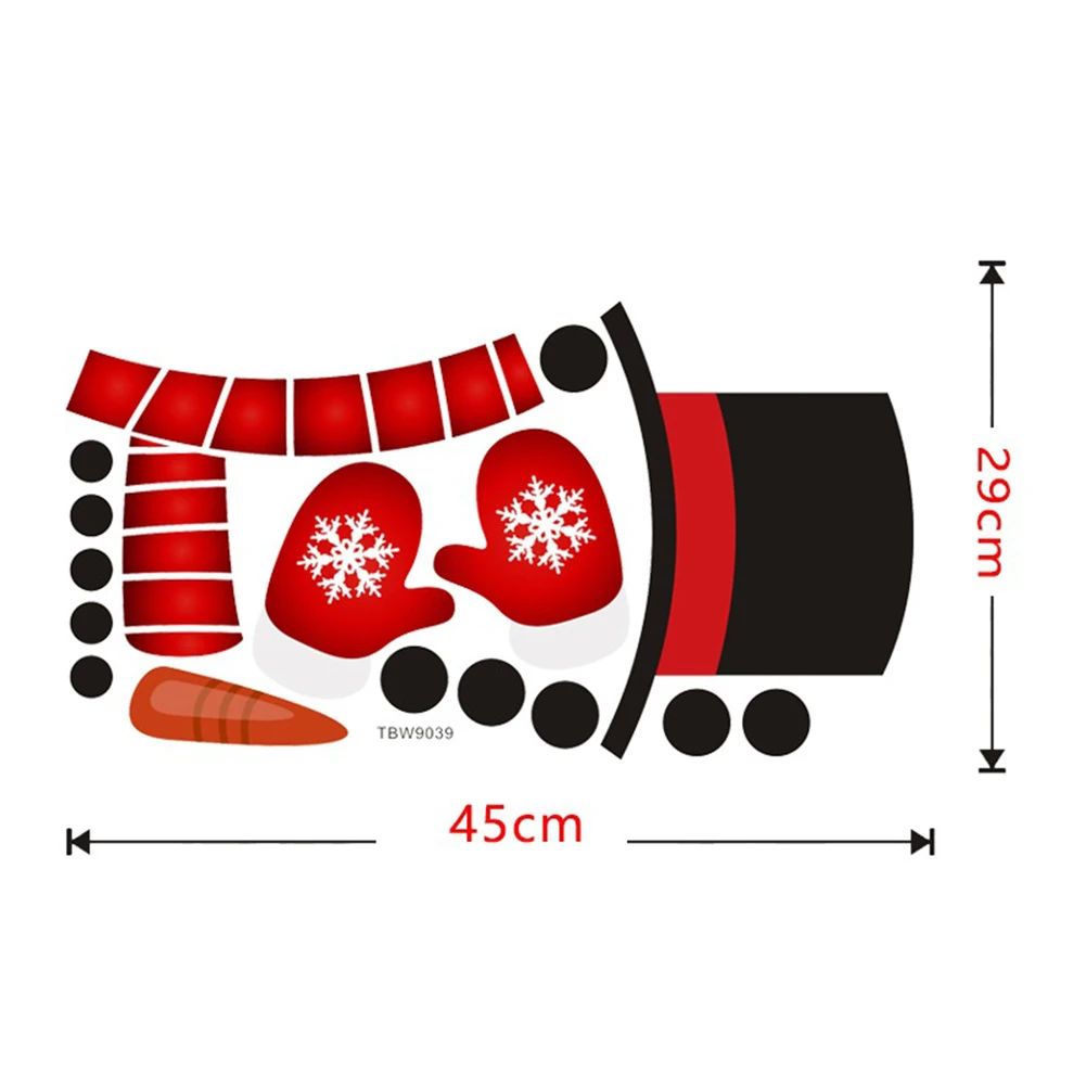 ชุดสติกเกอร์แม่เหล็กตู้เย็นมนุษย์หิมะสติกเกอร์หน้าต่างตลกสำหรับตกแต่งคริสต์มาสวันหยุด
