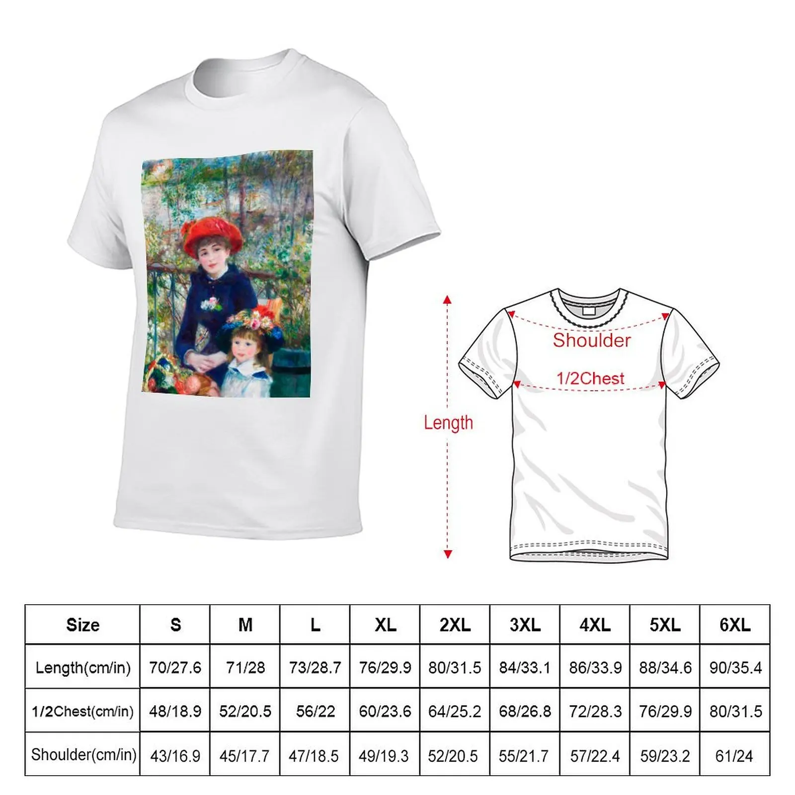 Two Sisters - Renoir T-Shirt Holiday Casual Short Sleeve Top
