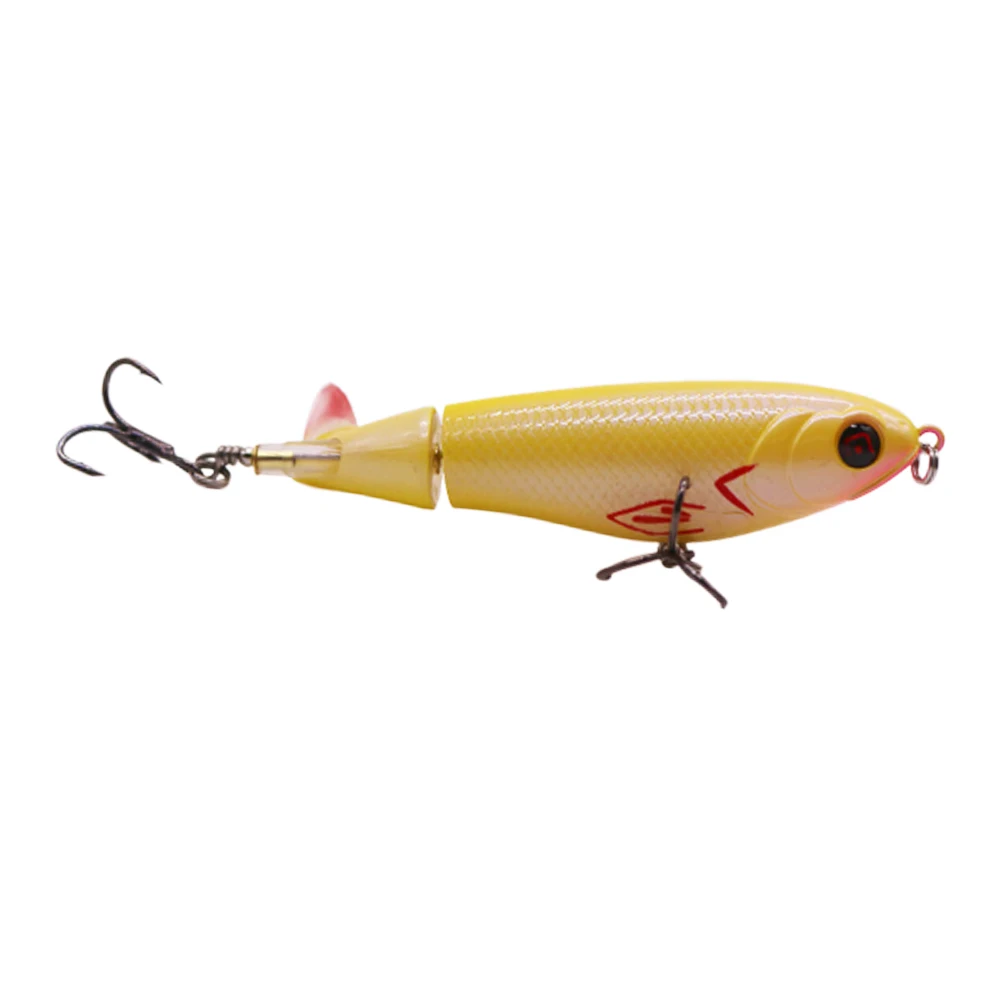 

1PC 3D Eyes Plastic Bait Fish Lure Propeller Bionic Bait Lifelike Swimbait for Outdoor Fishing Anglers (8#)