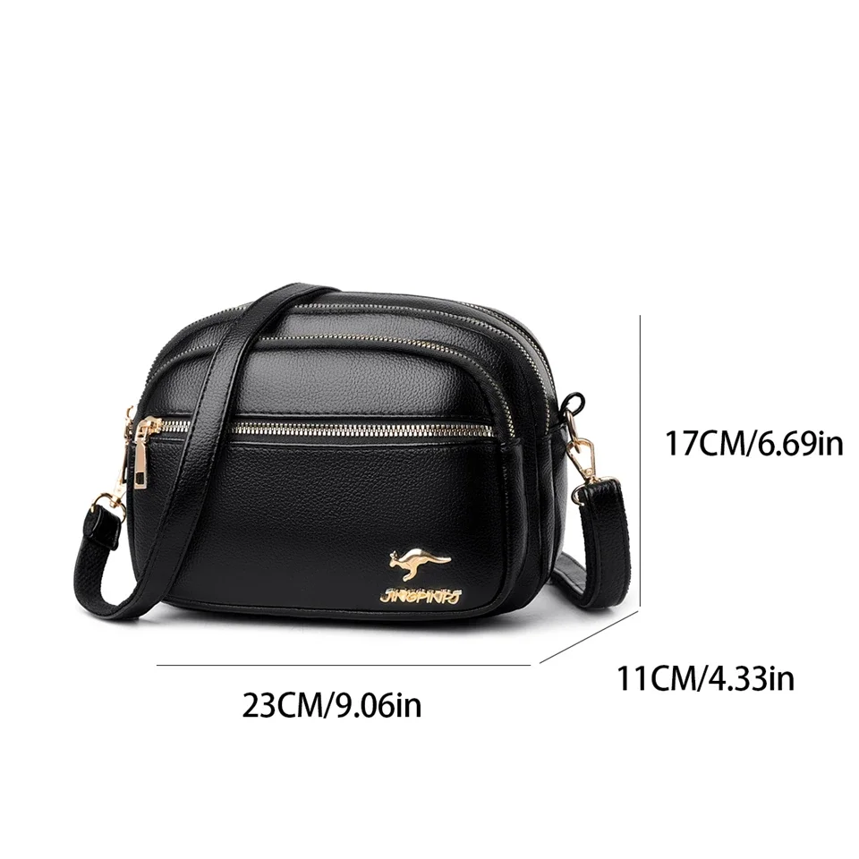 High Quality Soft Leather Purse Fashion Women Shoulder Messenger Bag Multi-pocket Wear-resistant Bag Luxury Ladies Handbag Sac