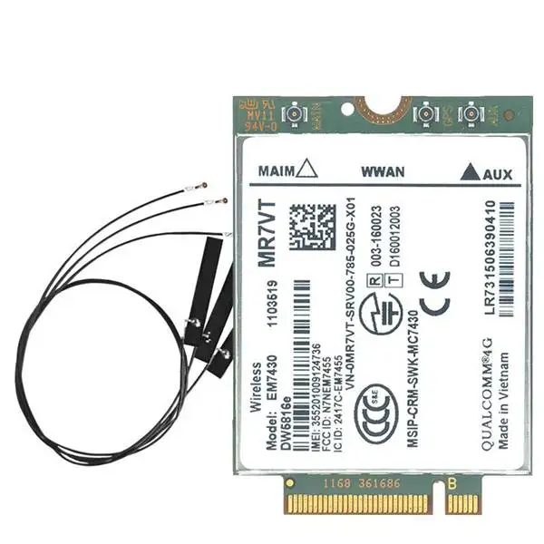 

EM7430 WWAN Card Discount Wireless Network Card and Antennas for Laptop EM7430 WWAN Card+3XAntenna DW5816e CAT6 TEL 4G Module M2