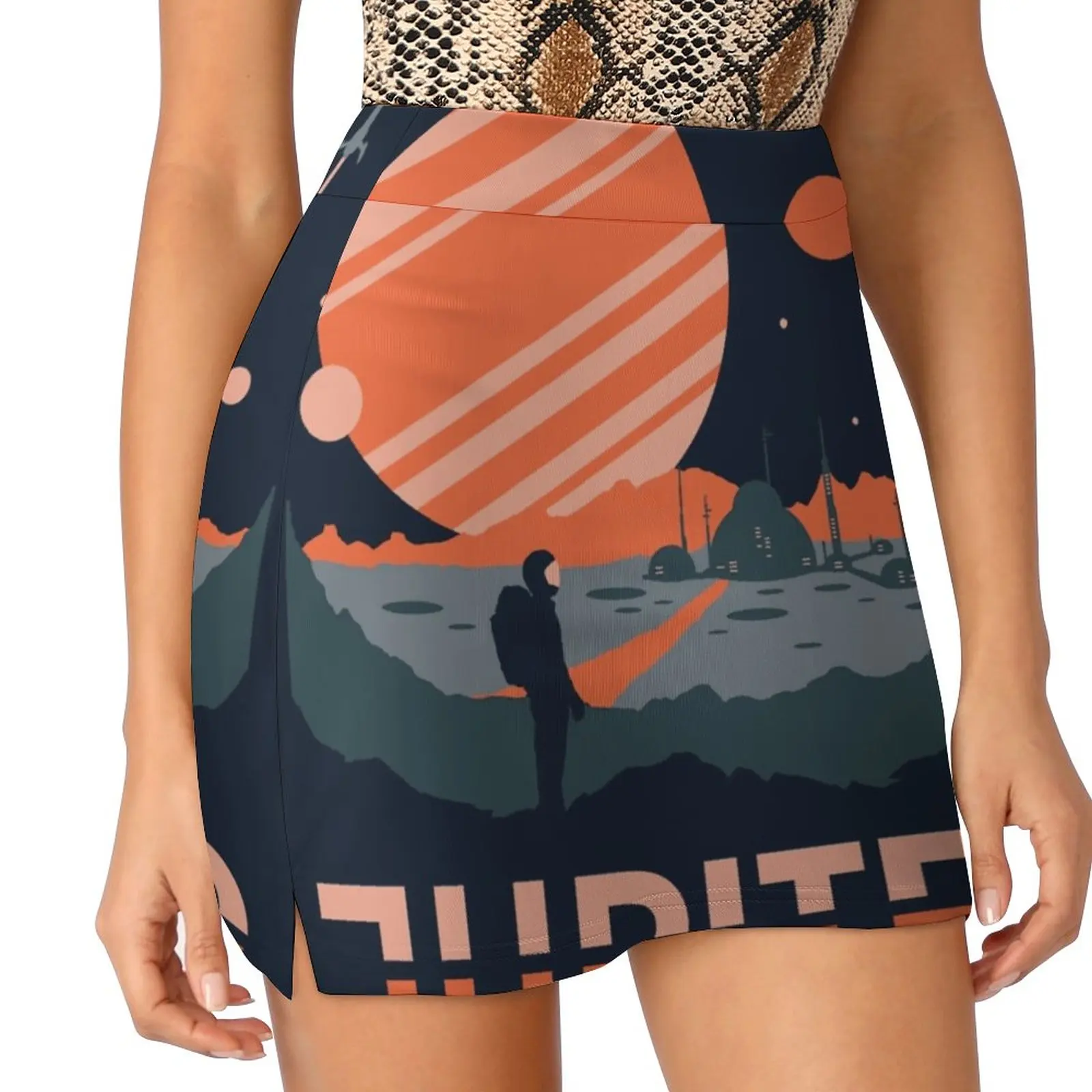 To New Horizons Korean Fashion Skirt Summer Skirts For Women Light Proof Trouser Skirt Jupiter Planet Retro Retro Futurism