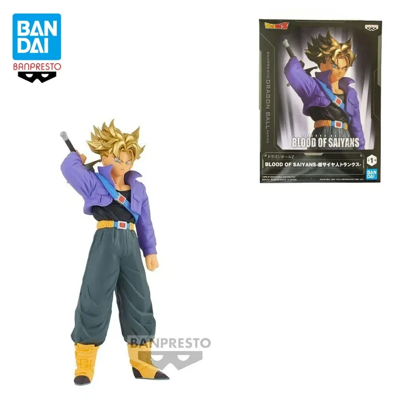 In Stock Bandai Banpresto Anime Dragon Ball Z Auckland Blood of Saiyans SSJ Trunks PVC Anime Figure Model Toy Collection Gifts