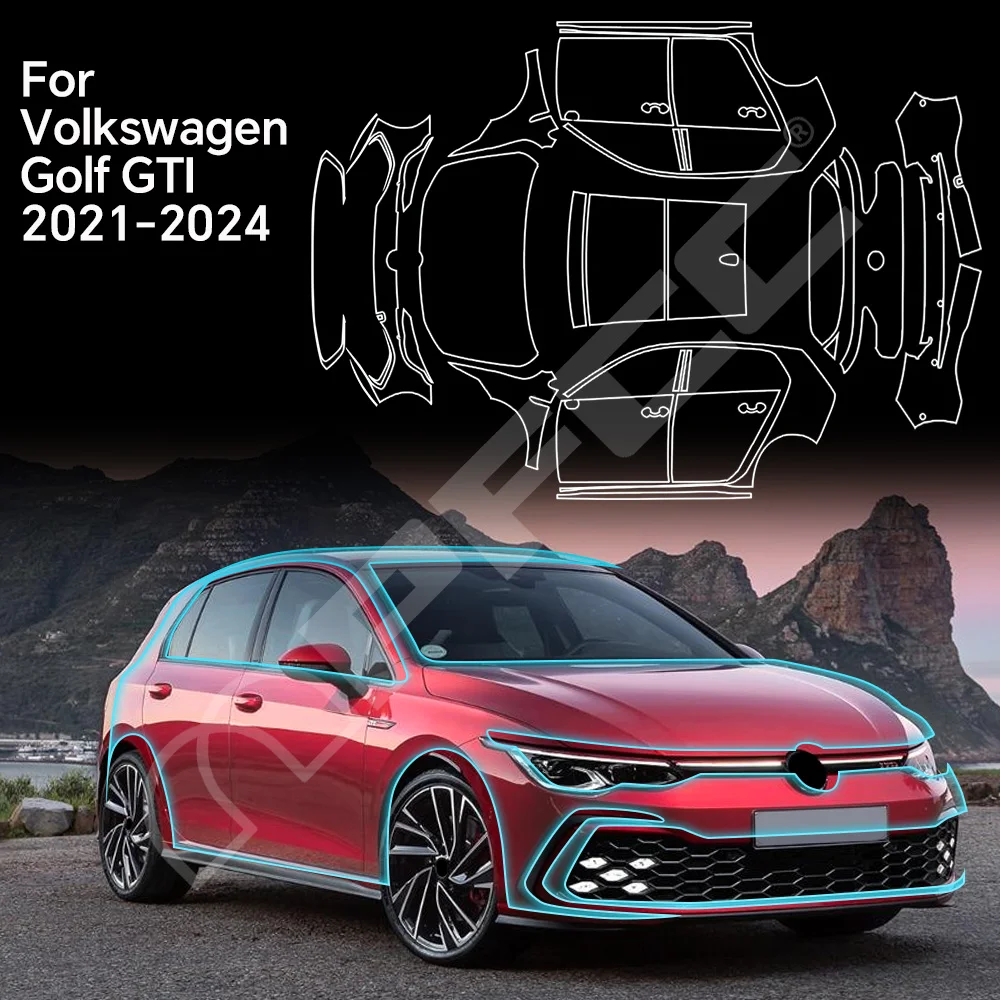 

Защитная пленка PPF 9MIL для Volkswagen VW GOLF GTI 2021-2024, предварительно вырезанная, прозрачная, антицарапинная, невидимая, для защиты кузова автомобиля.