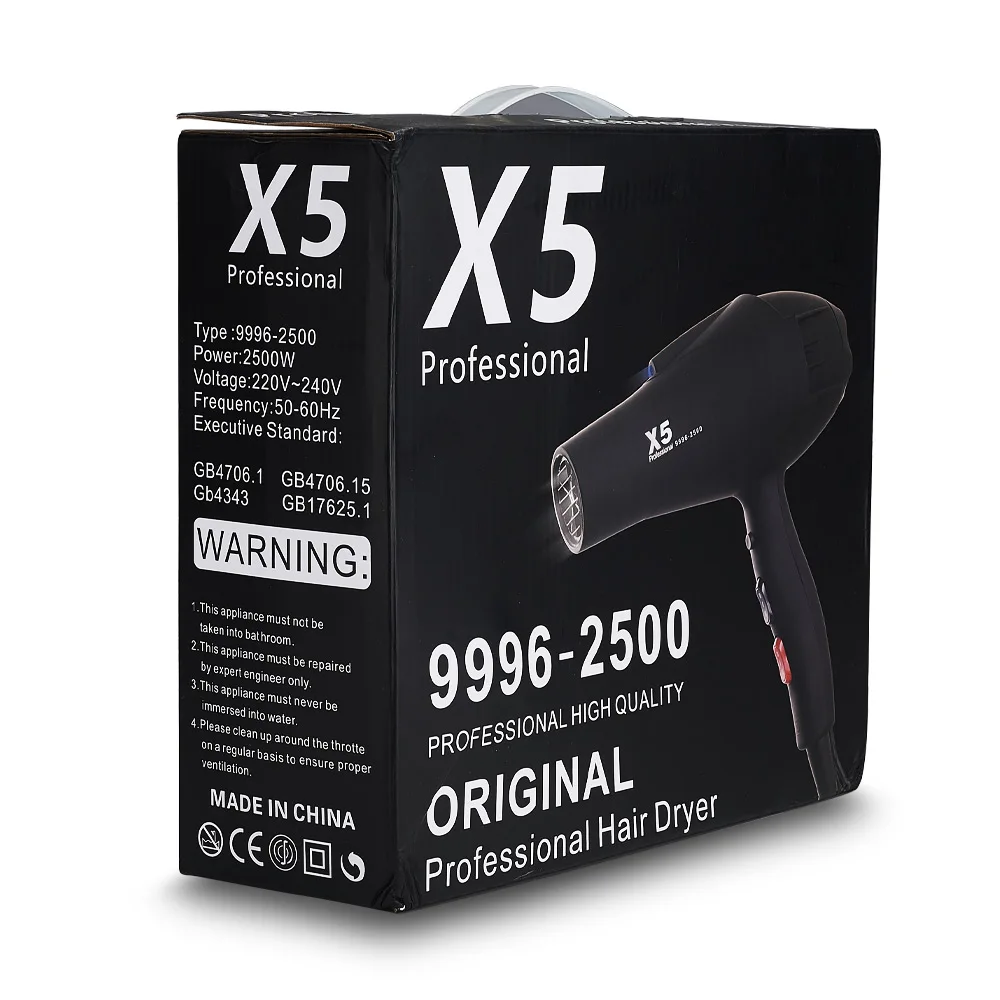 X5 Resuxi Professional 2500W Power Hood 2.8m طول السلك خطوة واحدة مجفف شعر الأيونات السالبة لصالون الحلاقة