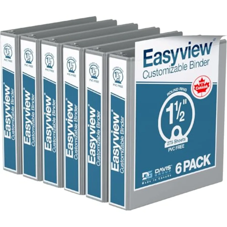 

Easyview Premium -Rg Bders with Clear-View Covers and Round Rgs, Bders for School or Office, .5