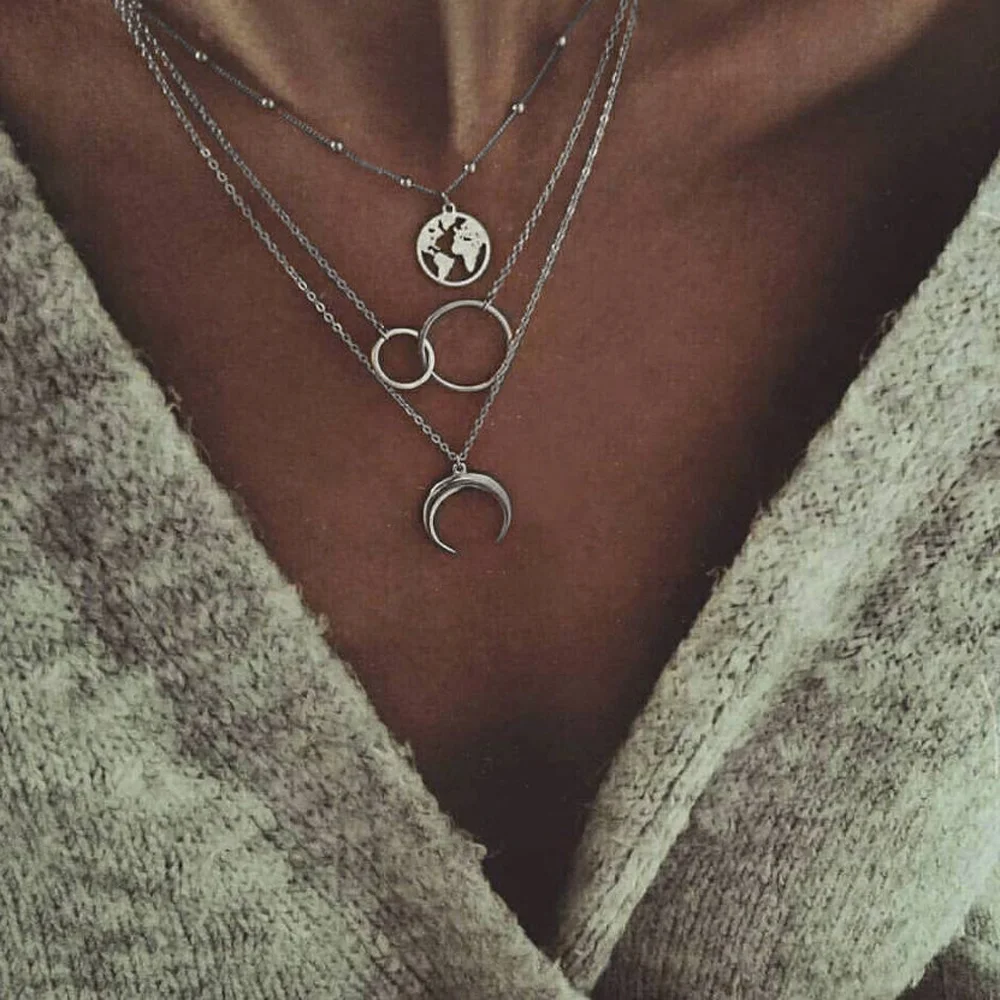 Böhmische Mode Muschel-Halsketten & Anhänger für Vintage Mehrschichtige Choker-Halskette Damen Collier Femme Collares Schmuck – Detail 6