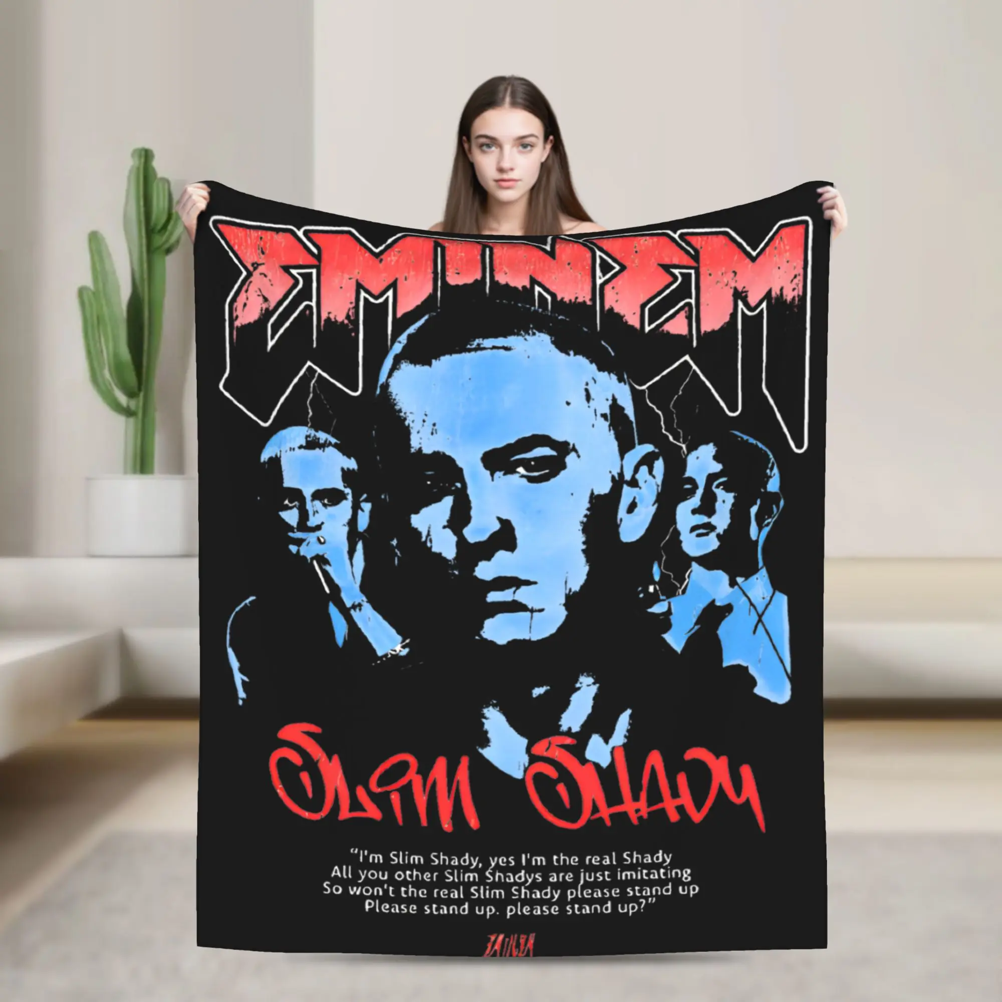 

Флисовые одеяла Eminem в стиле хип-хоп, одеяла на заказ для дивана, постельные принадлежности, гостиной, одеяло 200x150 см