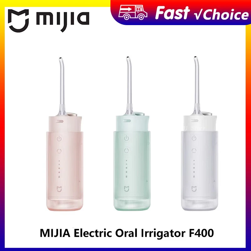 

NEW MIJIA F400 Oral Irrigator,Cordless Portable 4 Mode Rechargeable Flossers,IPX7 Waterproof Electric Oral Waterflosser