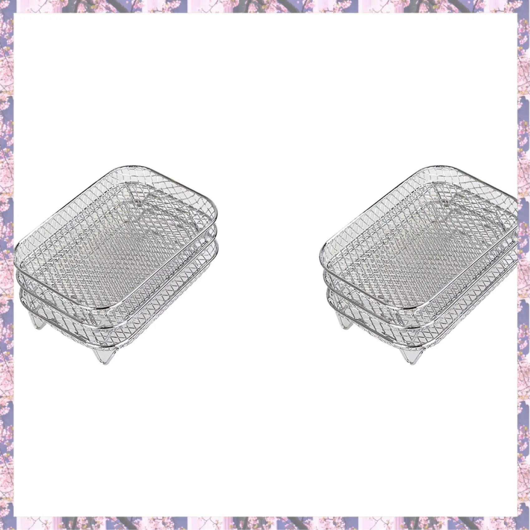 L73A 2025-2X Air Fryer Rack For Ninja Dual Air Fryer, 3-Layer Food Dehydrator Rack Toast Rack Grill Air Fryer Accessories