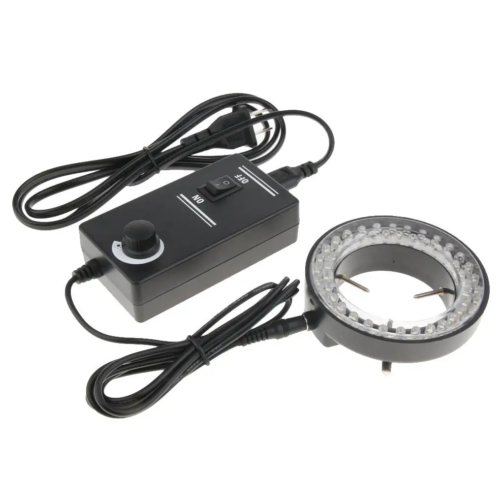 Microscope Ring Light Illuminator Lighting Kit 60 LED Lamp with Dimmer 62mm