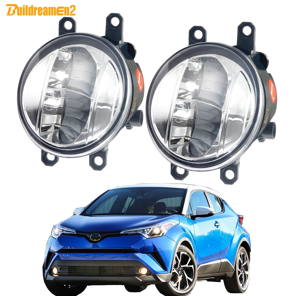 

2 X 30W H11 Fog Light Assembly For Toyota C-HR CHR 2017 2018 2019 Car Left + Right LED Fog Driving Lamp DRL Accessories