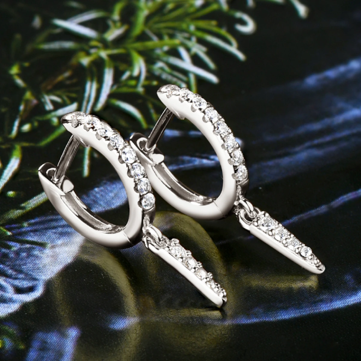 Personalized Triangular Moissanite Drop Earrings 100% Silver 925 Hoop Huggie Earring For Women Gift Jewelry with Certificate