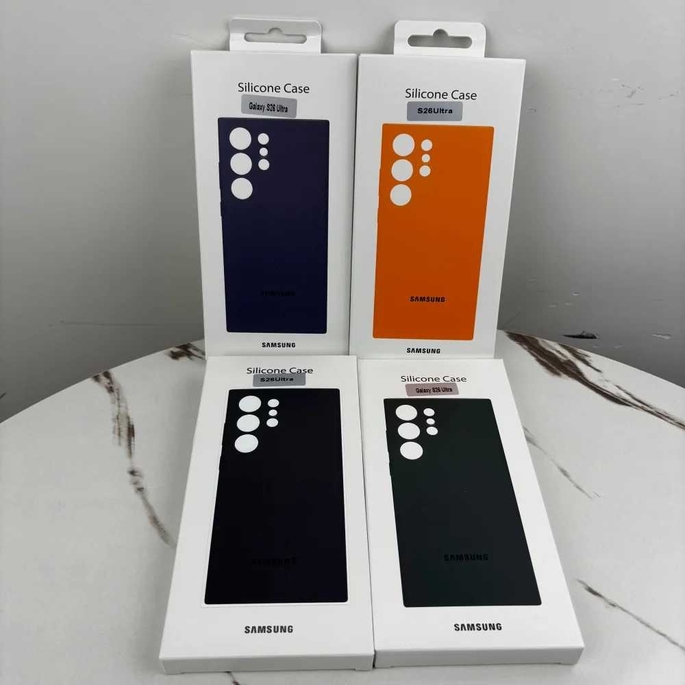 Samsung Galaxy S26 Ultra/S26Ultra/S26+/S26 Plus Flüssig-Silikon Handyhülle Weiche TPU Rückseitenschutz-Schale Coque Box